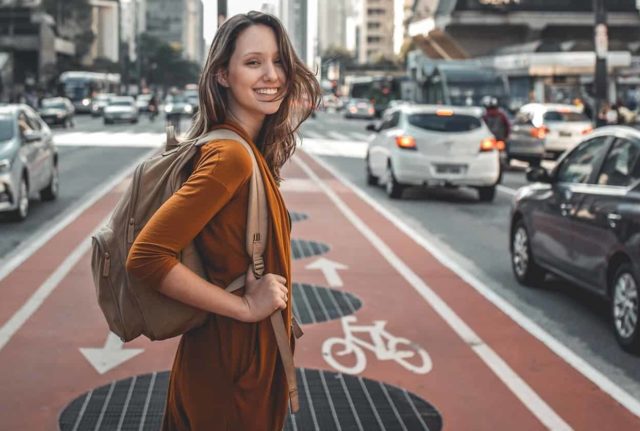 18 year old girl moving out with backpack